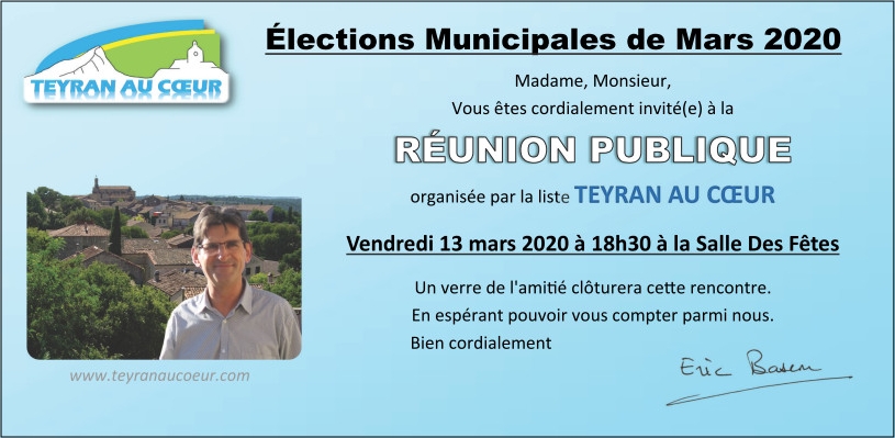 TeyranAuCoeur Reunion Publique 13 mars 2020